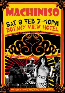 Next Machiniso gig - Botany View Hotel Sat 8th Feb