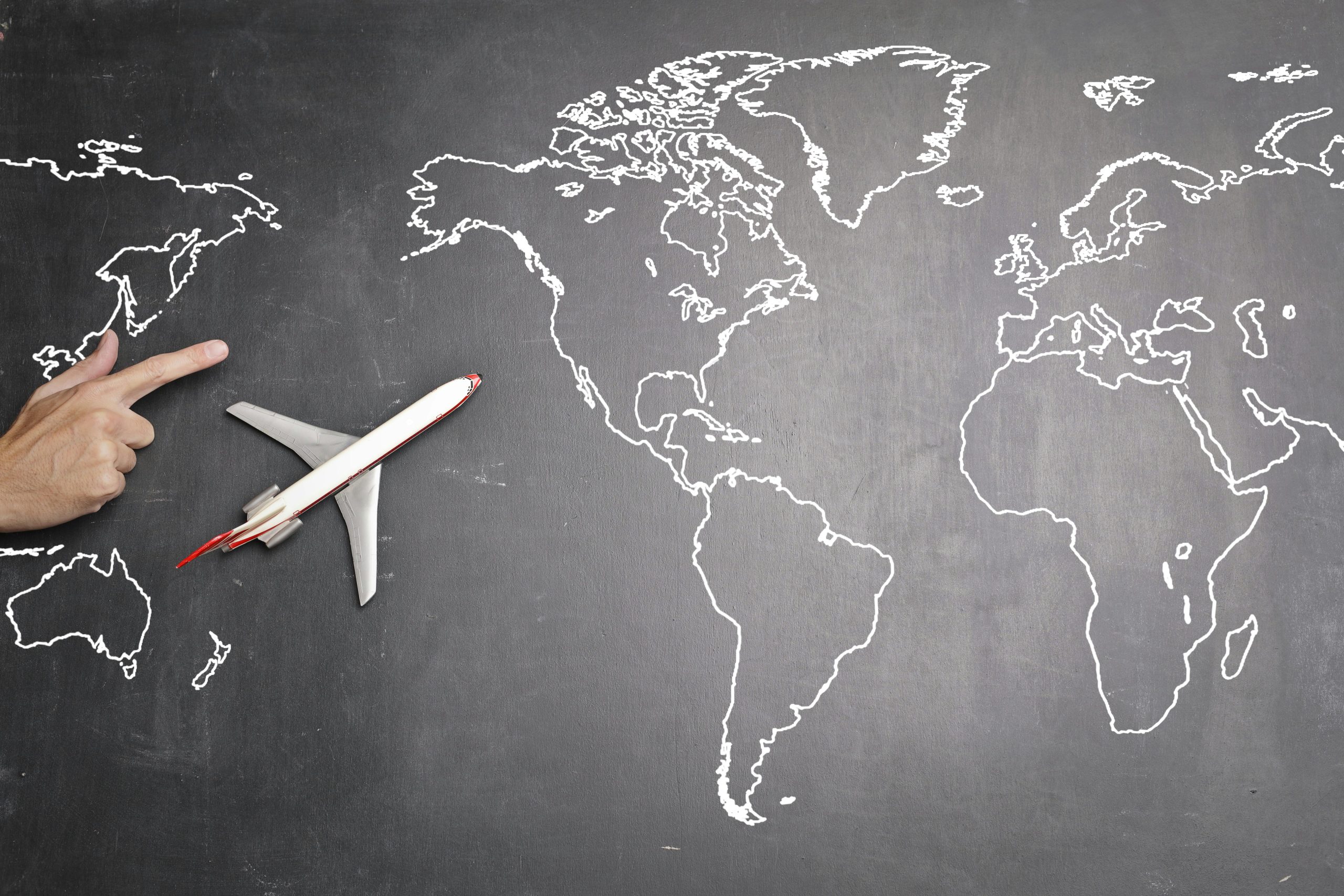 Photo by Andrea Piacquadio: https://www.pexels.com/photo/airplane-over-world-map-on-blackboard-3769118/